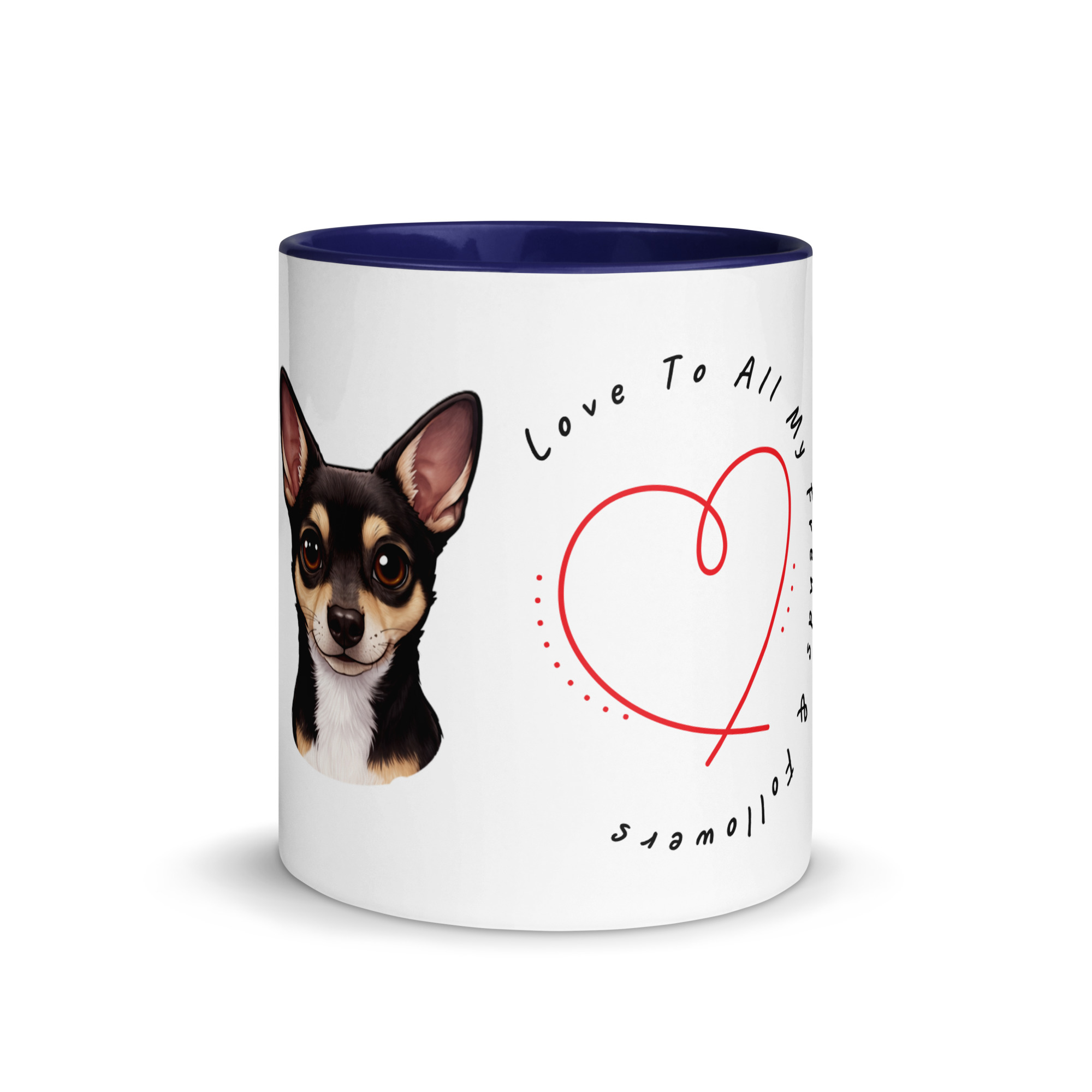 Mug with Color Inside "Love To All My Friends And Followers" SpotDogLife - Image 2